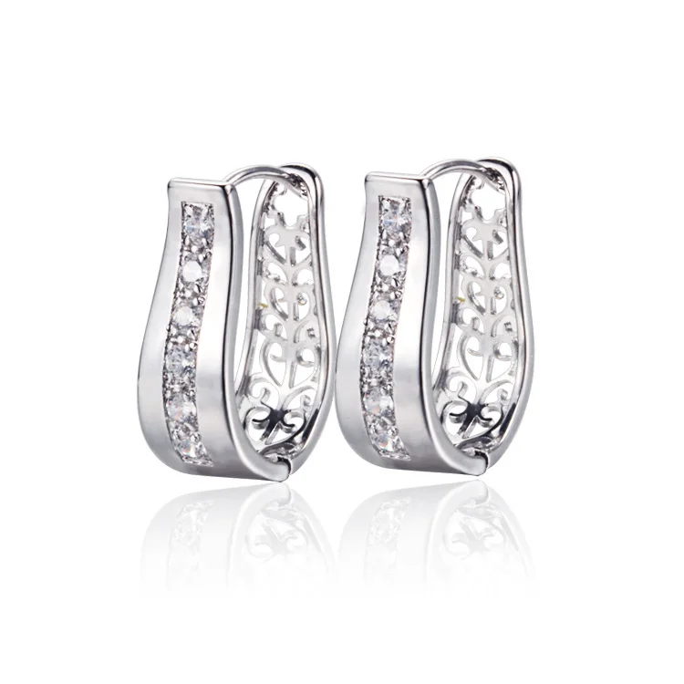 Новинка, серьги-кольца золотого цвета с фианитами для женщин Bijoux CC, серьги-подвески, 9E18K-94