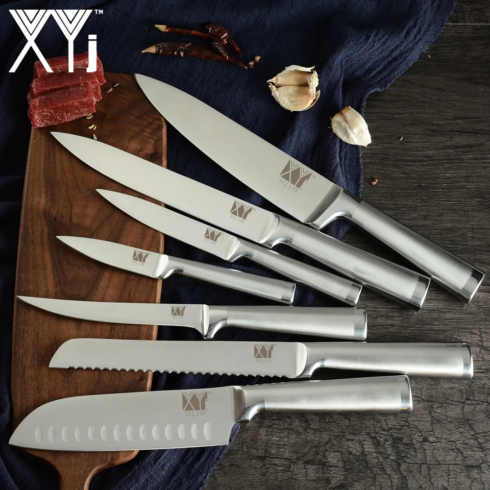 XYj 8 шт. набор кухонных ножей из нержавеющей стали 13 ''Магнитный Держатель