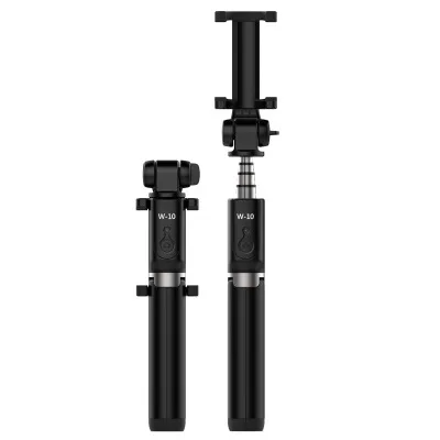 Antscope W10 Bluetooth мобильный телефон селфи палка gopro мини алюминиевый Автоспуск артефакт со штативом мобильный для IOS Android 28 - Цвет: Черный