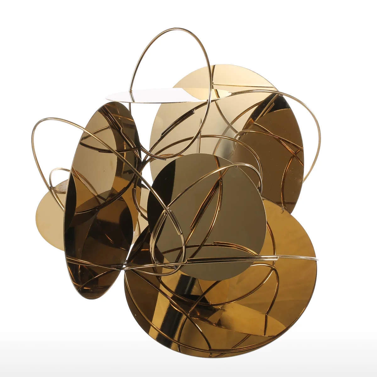 

Tooarts Golden Mirror Modern Figurines Home Decor Abstract Crafts Ornament Metal Sculpture Interior Home Decoration Accessories