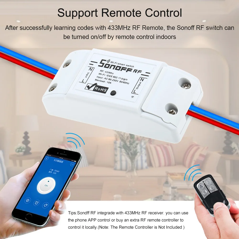 Sonoff RF WiFi смарт переключатель прерыватель 433 МГц радиоприемник интеллектуальный