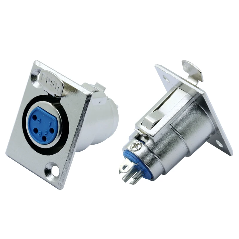 1 шт. 4 контактный разъем XLR YS1K3F2 никелированный 3pin гнездовой для крепления на