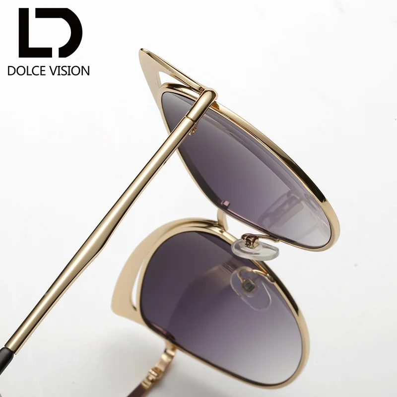 Dolce Vision солнцезащитные очки &quotкошачий глаз&quot женский синий с зеркальным