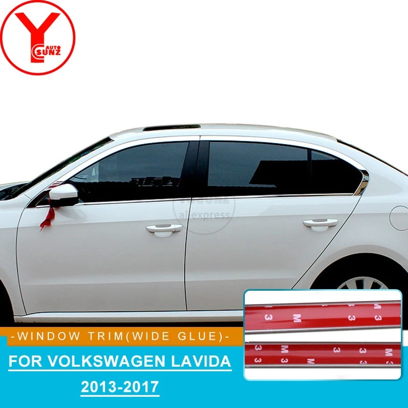 YCSUNZ наружные полосы для отделки окон автомобиля аксессуары из нержавеющей стали