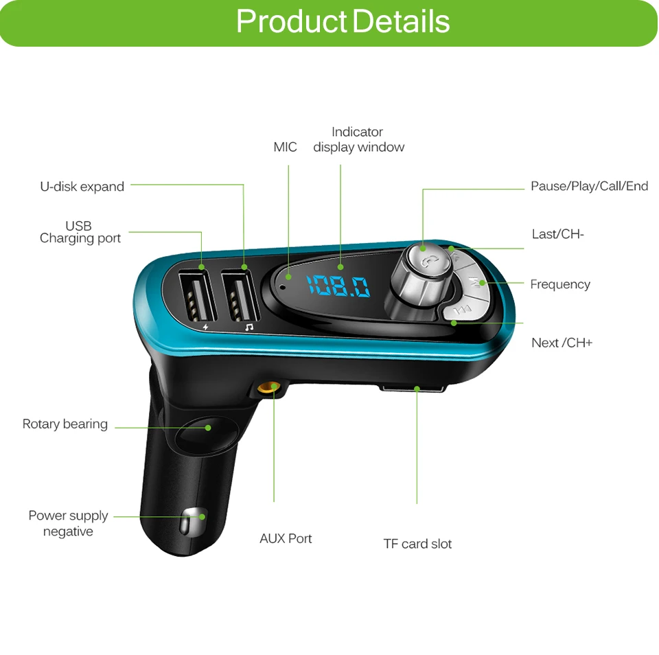 3-в-1 Car Kit MP3 плеер fm-передатчик Bluetototh автомобильный модулятор радио Bluetooth двойной Порты и разъёмы автомобиля Зарядное устройство для IPhone для samsung