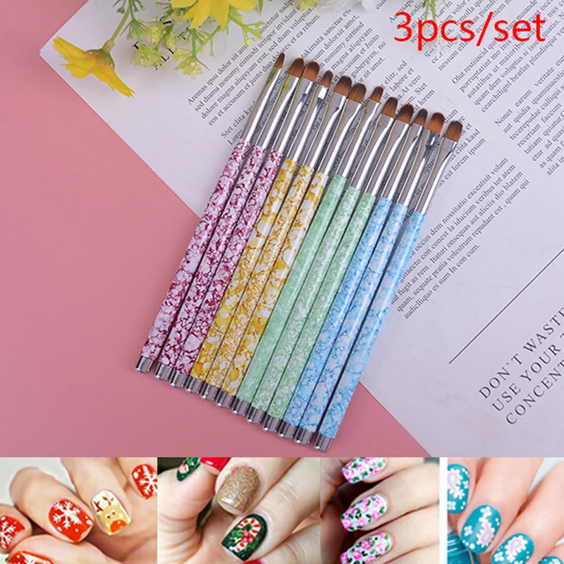 3 шт. мраморный узор Цветочный лепесток ручка для рисования Маникюрный