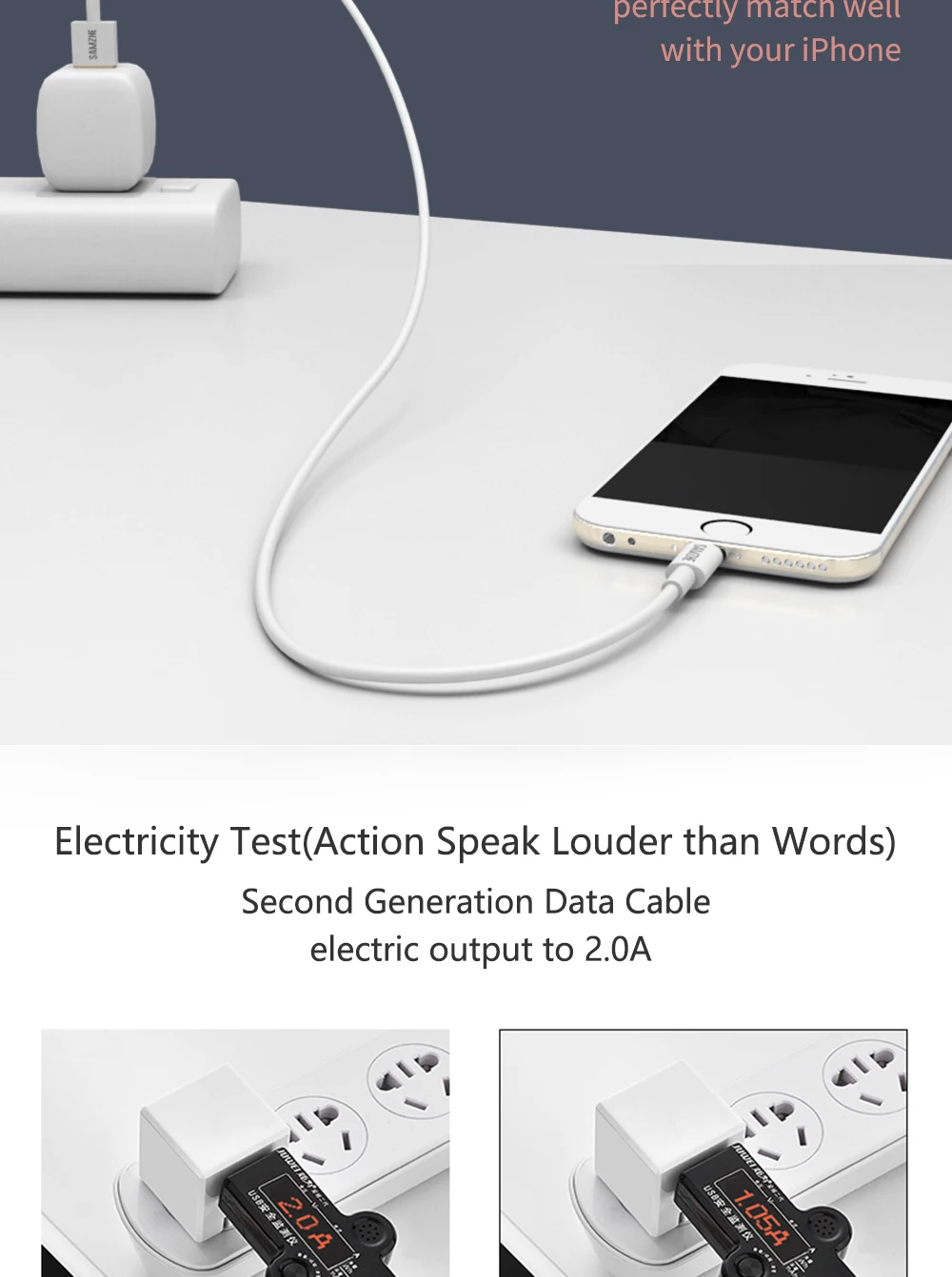 SAMZHE USB кабель для iPhone 6 7 iPad iPod MFI Сертифицированный 2.1A мобильный телефон для Lightning-USB быстрое зарядное устройство кабель для передачи данных