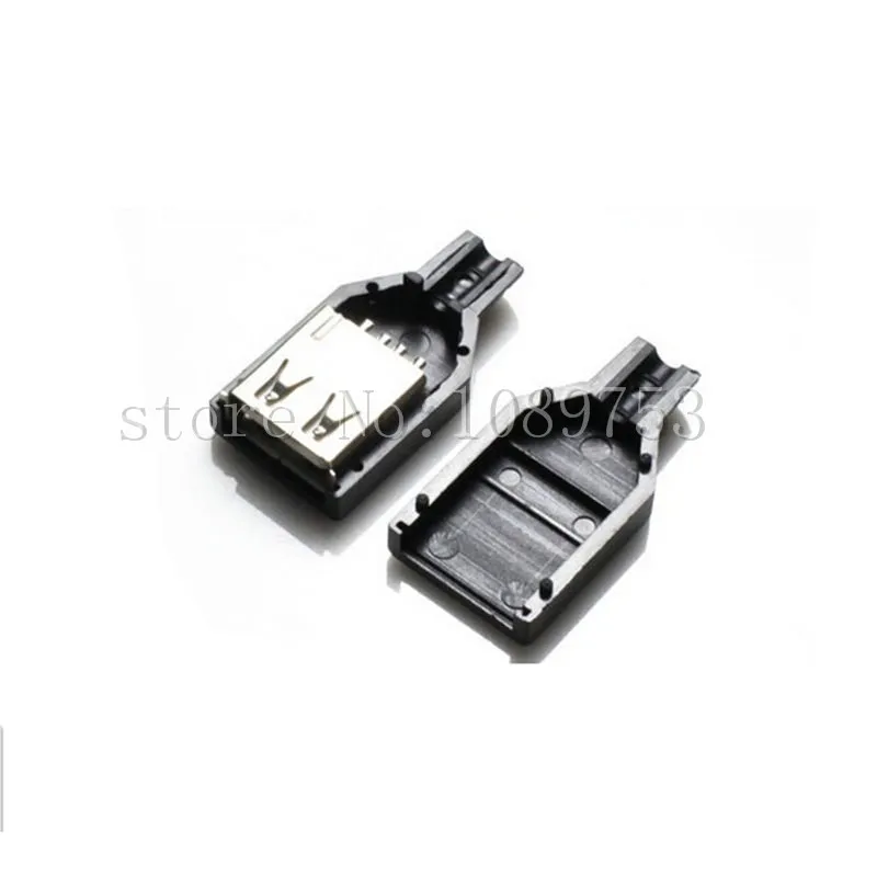 20 шт. USB 2 0 A гнездовой разъем и пластиковая крышка адаптера для DIY черный|socket