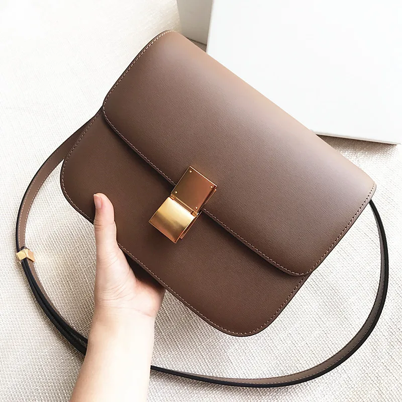 Bags for Women Tofu Wrapped Hand Rubbing Cow Skin Box Retro Small Square Bag Single Shoulder Oblique Bag Girl