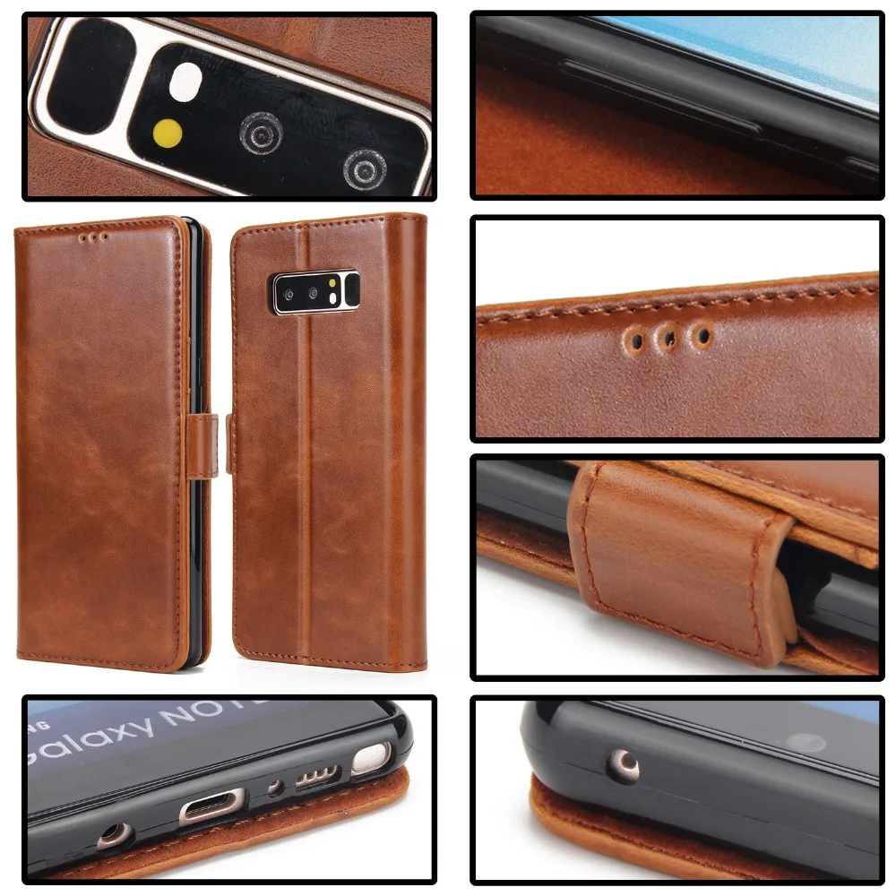 Из искусственной кожи с откидной крышкой чехол для телефона samsung Galaxy S9 S8 плюс S7 S6