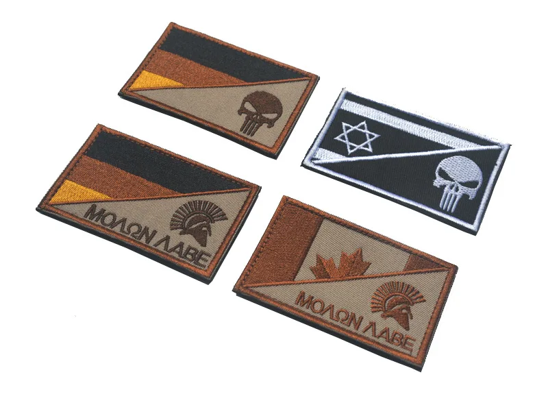 Вышитая Германия Израиль канадского флага черепа и спартанская нашивка insignia