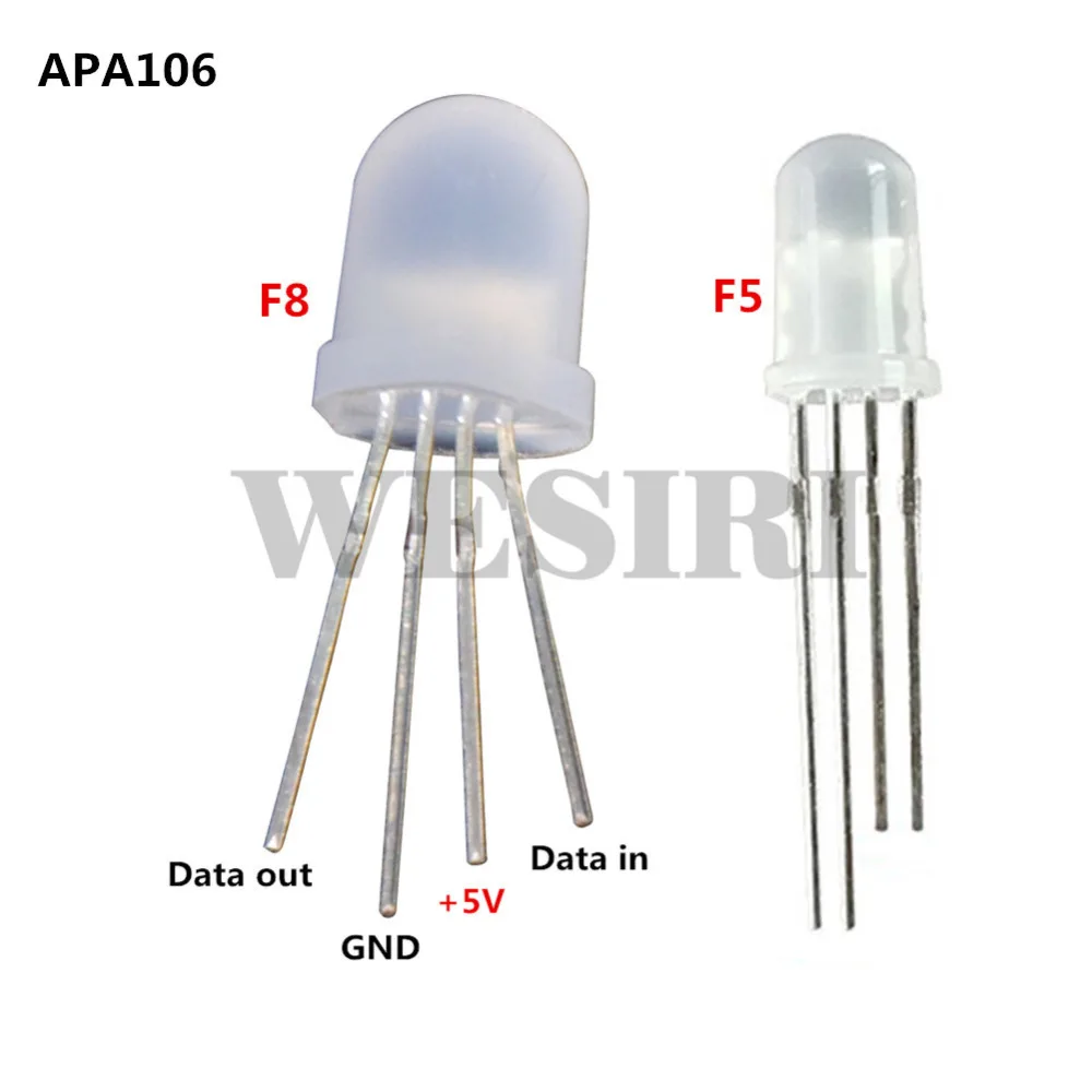 10 шт. 1000 чипсет DC5V WS2811 PL9823 APA106 внутри круглой шапки F5 5 мм F8 8 RGB светодиодный