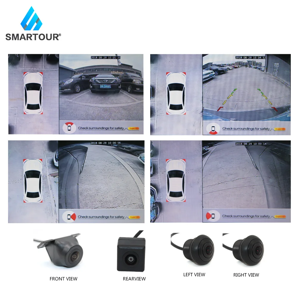 Smartour Автоматическая панорамная камера заднего вида, 360 градусов, парковочная система, автомобильная камера, круглая камера ночного видения, обратная камера De Recul