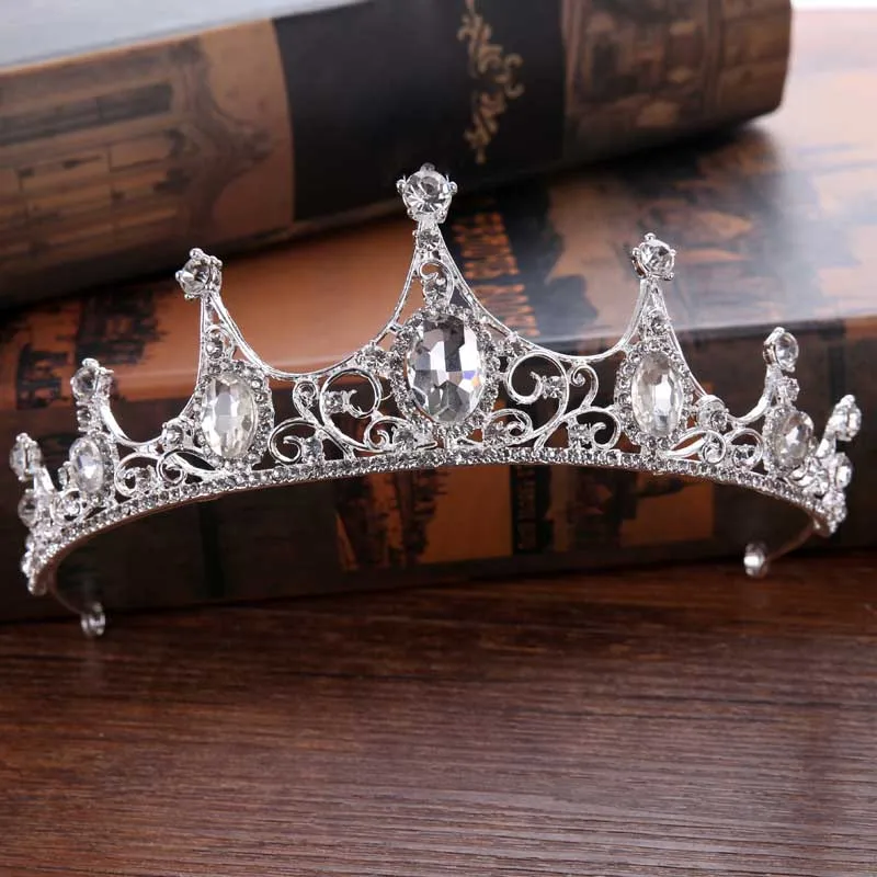 

Luxury Crystal Bride Tiaras and Crowns Hair Jewelry Silver Color Rhinestone Headpiece Bridal Wedding Hair Accessories LB