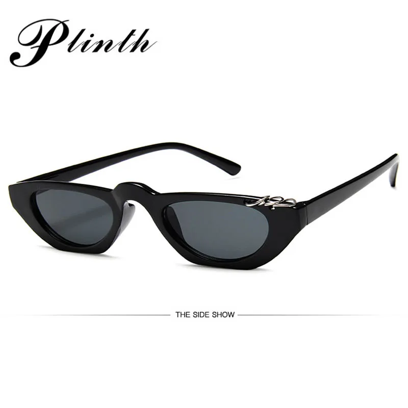 Женские Овальные Солнцезащитные очки PLINTH в стиле ретро черная рафинированная
