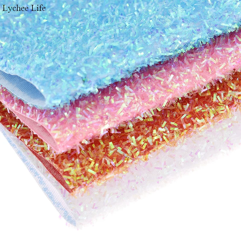 Lychee Life модная блестящая искусственная кожа ткань ручной работы сделай сам Одежда