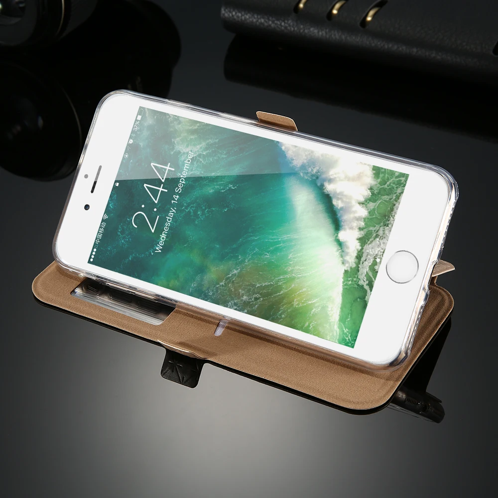 Золото Вид из окна чехол для iPhone 6S 7 8 6 Plus x 10 искусственная кожа флип Стенд