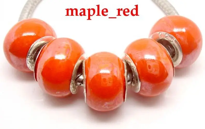 50 шт. красивый чистый оранжевый большое отверстие серебряный сердечник