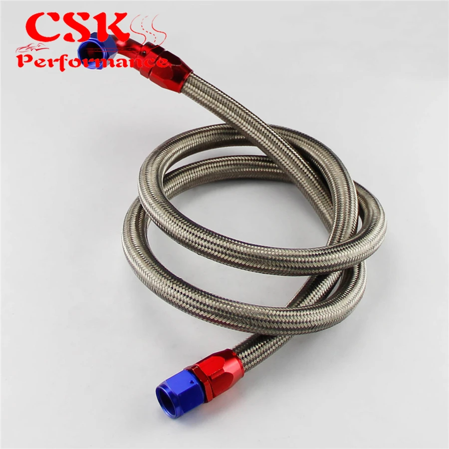 63&quot 10AN Nylon Steel Braided Oil Fuel Line Cooler Relocate Hose Kit Black / Silver | Автомобили и мотоциклы
