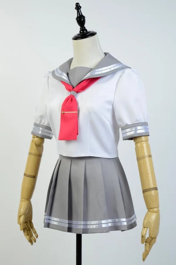 Japanese Anime Love Live Sunshine Cosplay Costume Takami Chika Girls Sailor Uniforms Aqours School Full Sets | Тематическая одежда