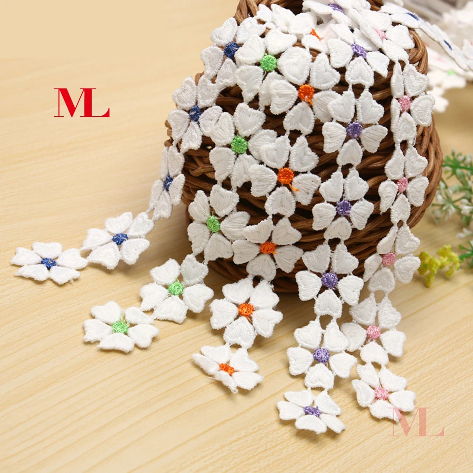 M &amp L 5 Yads кружевной лентой скотч качество Водорастворимая Кружева 2 см отделкой DIY