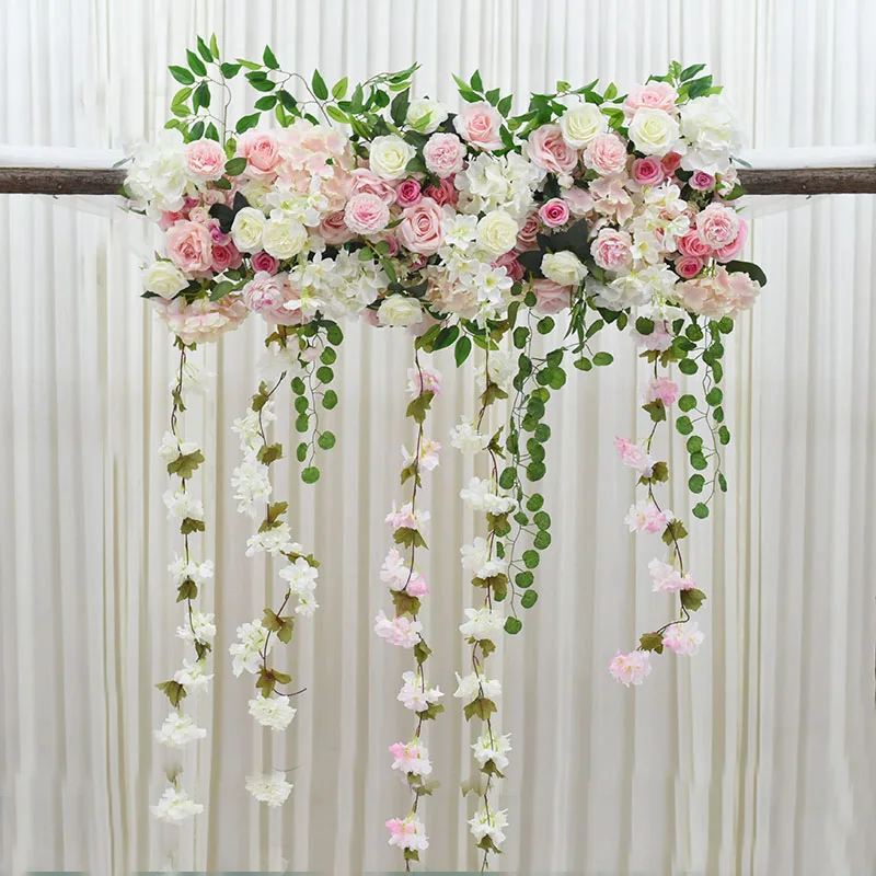 C Light pink Искусственный ряд цветов цветок орхидеи вициния DIY свадебная АРКА Декор Фон платформы цветок стены окна дорога свинец цветочный - Цвет: C Light pink