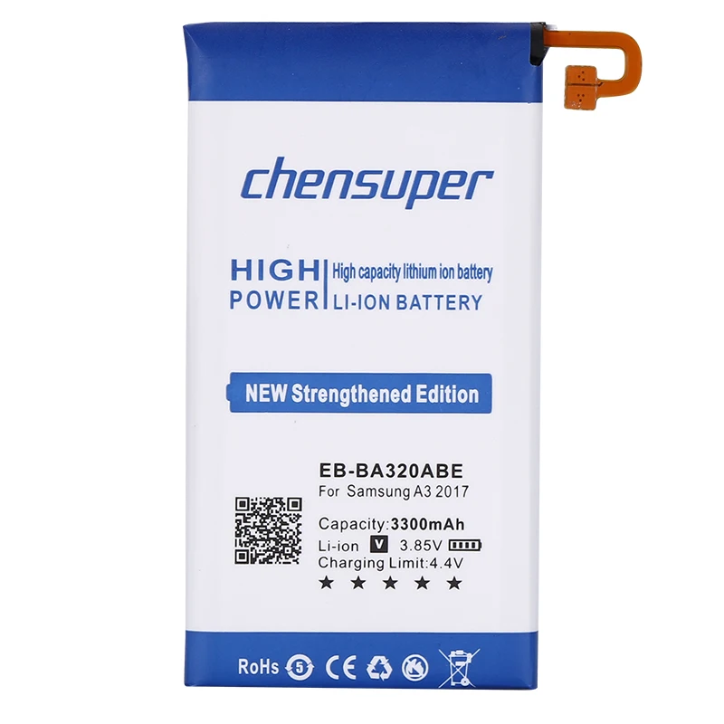 Новый chensuper 3300 мАч EB BA320ABE аккумулятор для Samsung Galaxy A3 2017 A320F SC 04J A320 A320FL A320Y|mobile phone