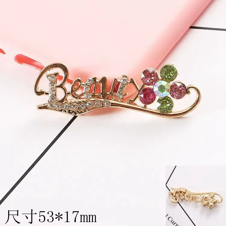 10 шт./лот металлические пуговицы в виде букв из хрустальных страз для аксессуаров