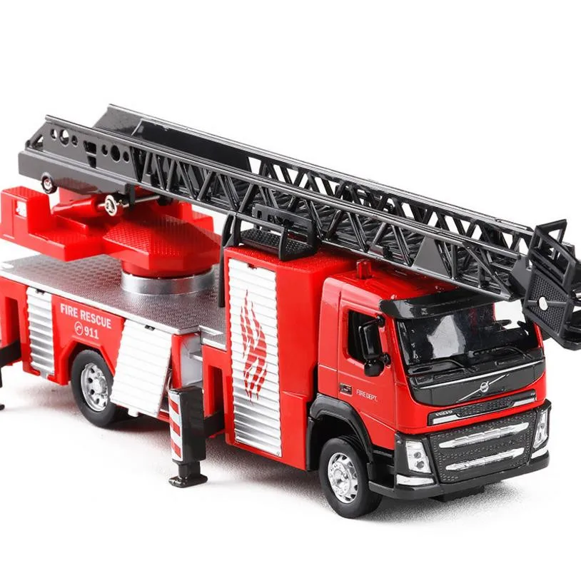 1:50 Volvo водяная пушка танк пожарная машина сплав потяните назад игрушка diecasts