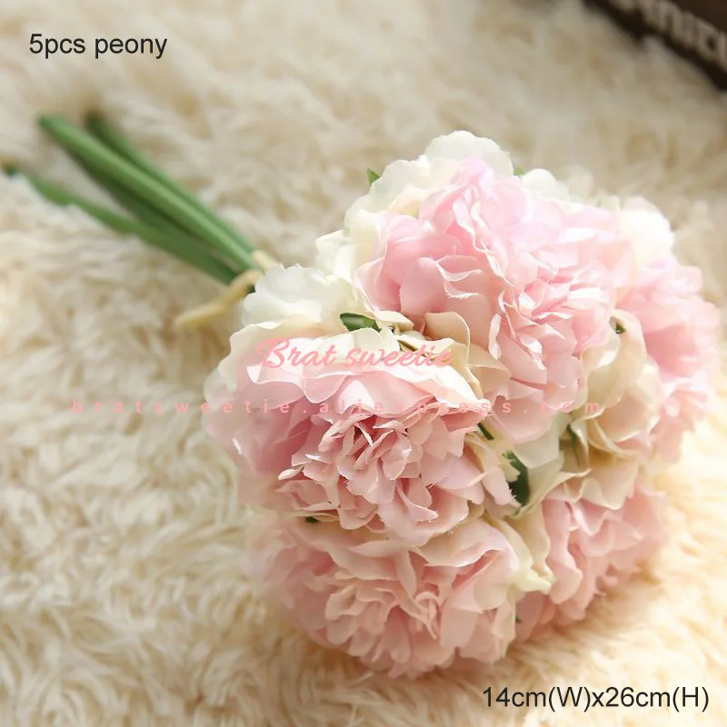 5pc pink peony Металлическая Серебряная одноразовая посуда бумажные соломинки тарелки Свадебные Рождественские украшения на день рождения принадлежности для взрослых - Цвет: 5pc pink peony