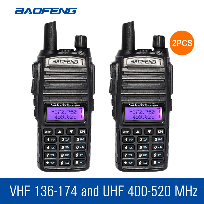 2 шт./лот BaoFeng UV 82 портативная рация Двухдиапазонная двухсторонняя BF CB радио