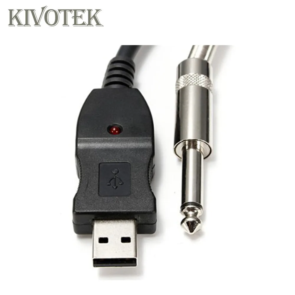 KIVOTEK 2 шт./лот 3 м гитарный аудио кабель бас 14 ''USB до 6 мм Разъем соединительный