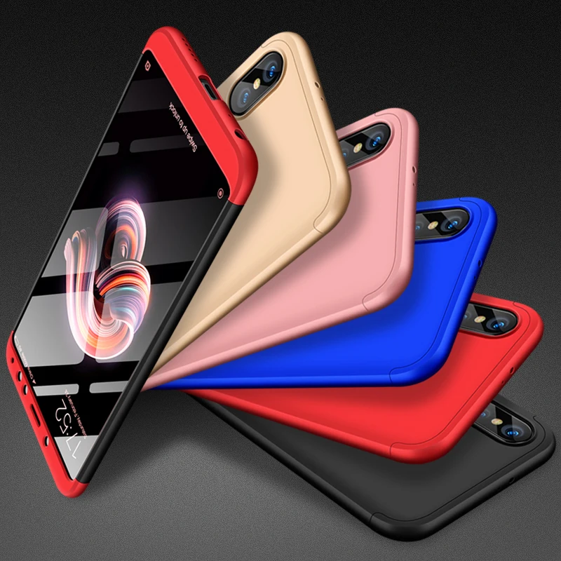 Чехол GKK для Xiaomi Redmi Note 5 Pro с полной защитой 360 противоударный ультратонкий жесткий