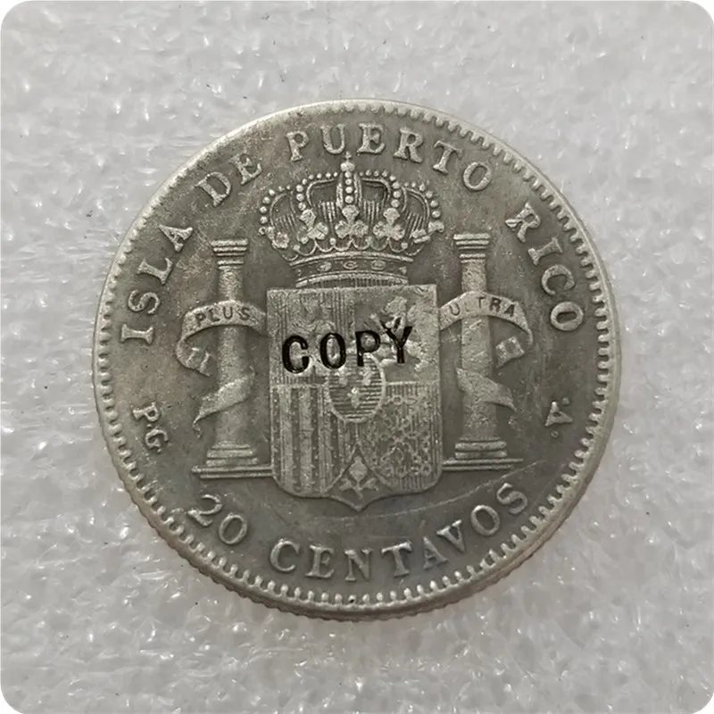 1895 Пуэрто-Рико 20 сентаво копия монет | Дом и сад