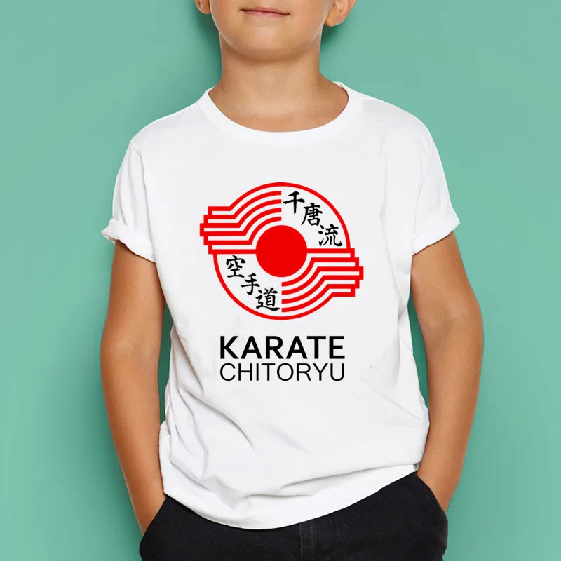 Kyokushin каратэ Kanji и символ печати футболка летние детские отличные повседневные
