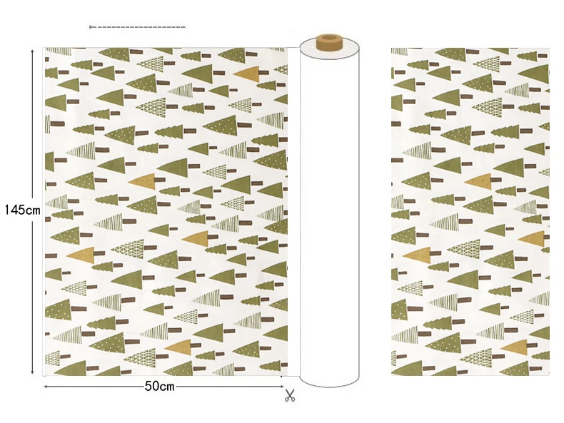 Скатерть из хлопка и льна с принтом лесные треугольные елки ручной работы 170104I |