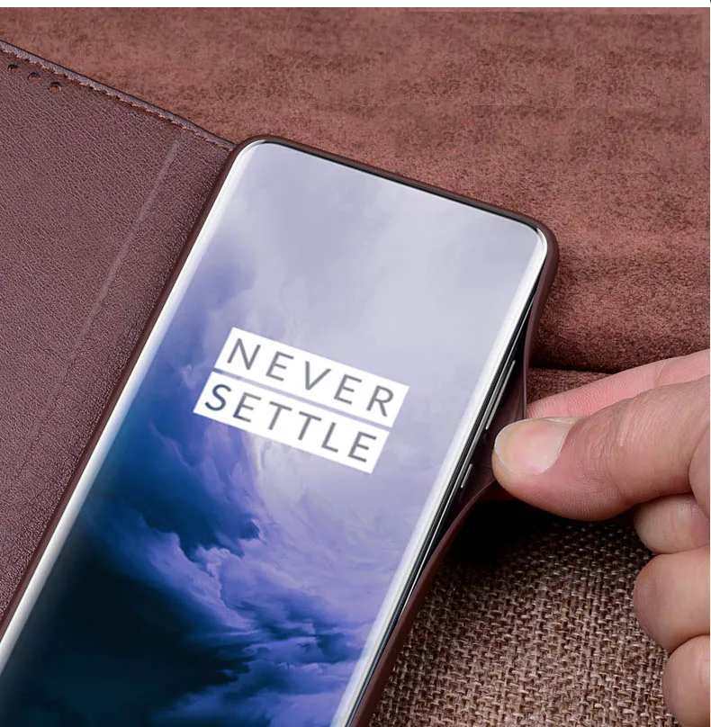 Чехол из 100% натуральной бычьей кожи для телефона Oneplus 7 one plus pro чехол s Magntic Design
