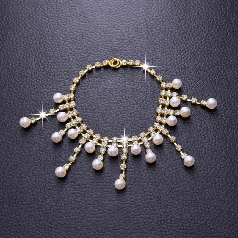 Сделай Сам 30 шт. кисточки жемчуг Стекло Стразы платье ожерелье нашивки