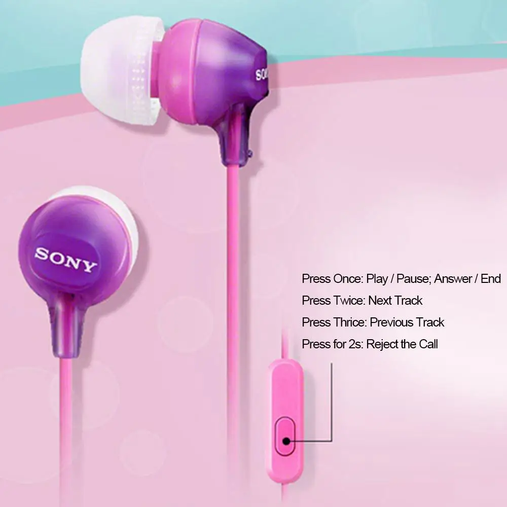 Наушники SONY MDR EX15AP 3 5 мм проводные наушники вкладыши для смартфона