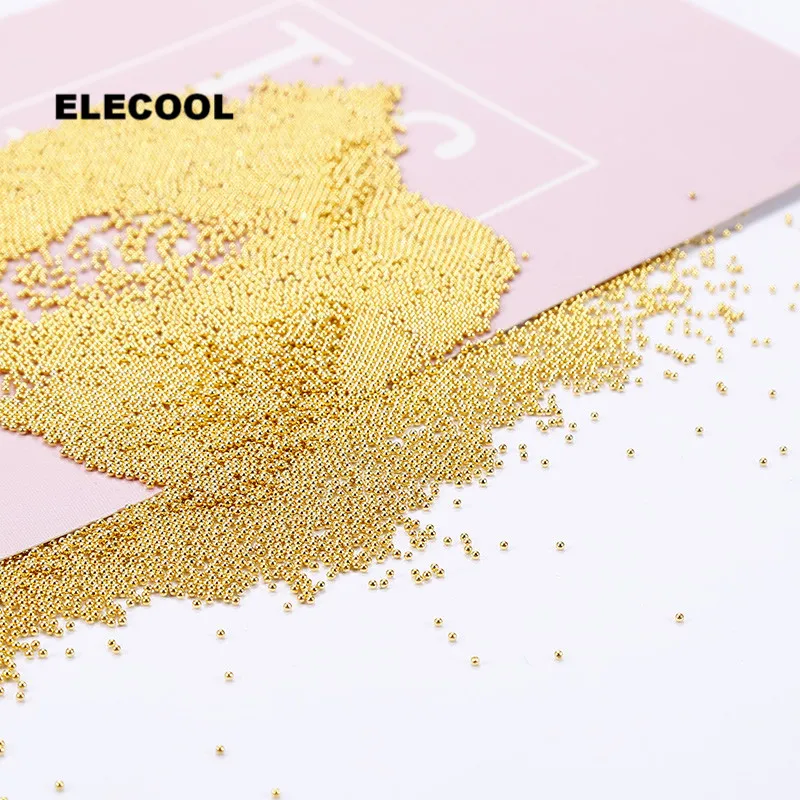 ELECOOL золотистые/Серебристые Металлические икры Стразы для ногтей 3D дизайн советы