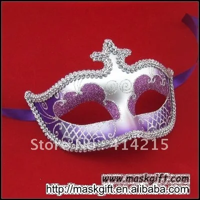 2016 популярная оптовая продажа фиолетовая и серебряная Маскарадная маска в