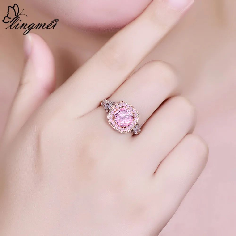 Lingmei Ослепительная роскошь популярные фантазия кубическим цирконием