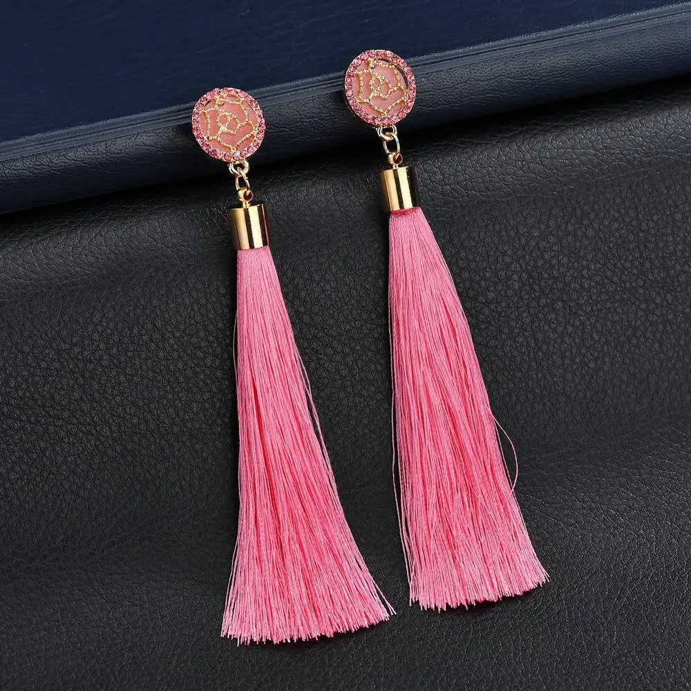 Женские винтажные этнические массивные Серьги кисточки Boho с бахромой богемные