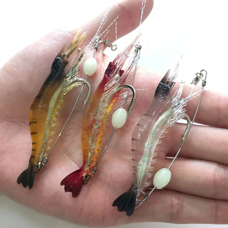 

2PCS/lot Sabiki Artificial Shrimp Lures Artificial Bait Soft Fishing Lure Luminous Bead Anzois Para Pesca Sabiki Rigs