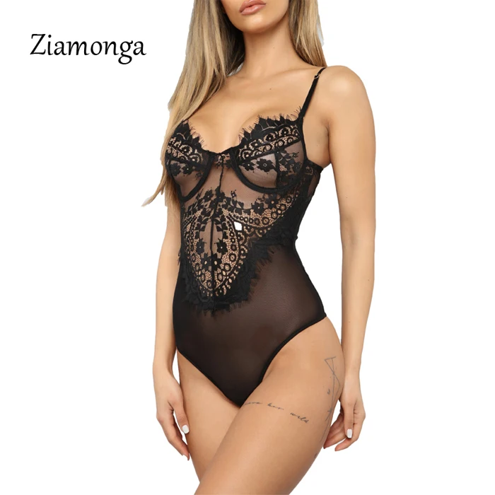 Ziamonga пикантные Летние Боди Для женщин сетчатый комбинезон Bodycon тела Feminino Комбинезоны Для женщин s комбинезон женски