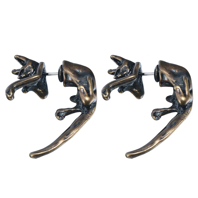 1 пара поддельных сережек Kinitial серьги гвоздики в форме котенка кота животного
