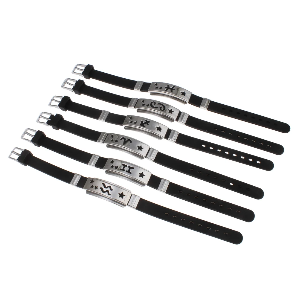 Силиконовые браслеты для мужчин и женщин Twelve Zodiac Signs дружбы femme Virgo charm|bangles for