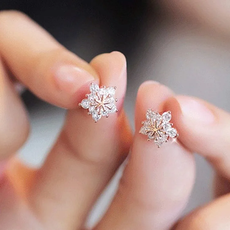 Серьги пусеты со стразами и кристаллами из розового золота милые серьги в виде