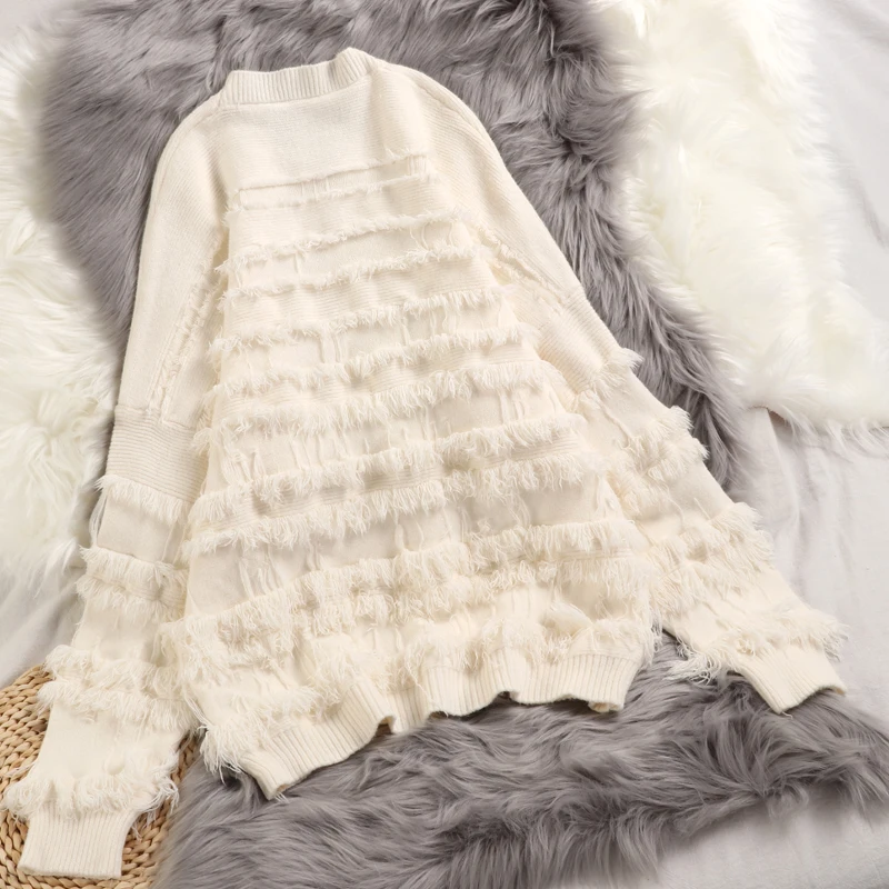 Женский Однотонный свитер Shellsuning вязаный пуловер большого размера на осень и