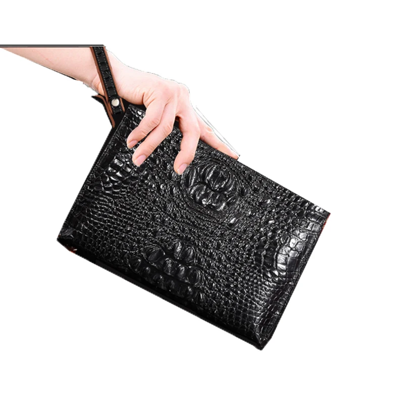 Мужской повседневный клатч из воловьей кожи с крокодиловым узором 2018|clutch bag|bag